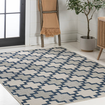 Cyrus Modern Geometric Tile Pattern Indoor/Outdoor Area Rug